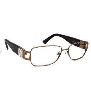 Fendi F773R 714 Brown Rhinestone Rectangular Eyeglasses Frames Made In Italy 52[